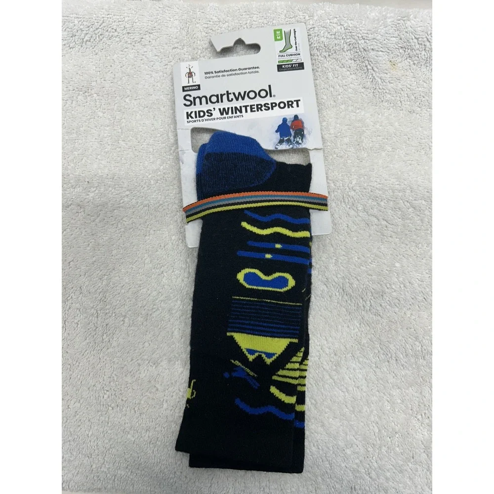 Smartwool Kids Size M Black Wintersport Full Cushion Ski Day Calf Socks